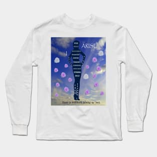 I Arise with Freedom in Blue Skies and Bloom like Flowers Long Sleeve T-Shirt